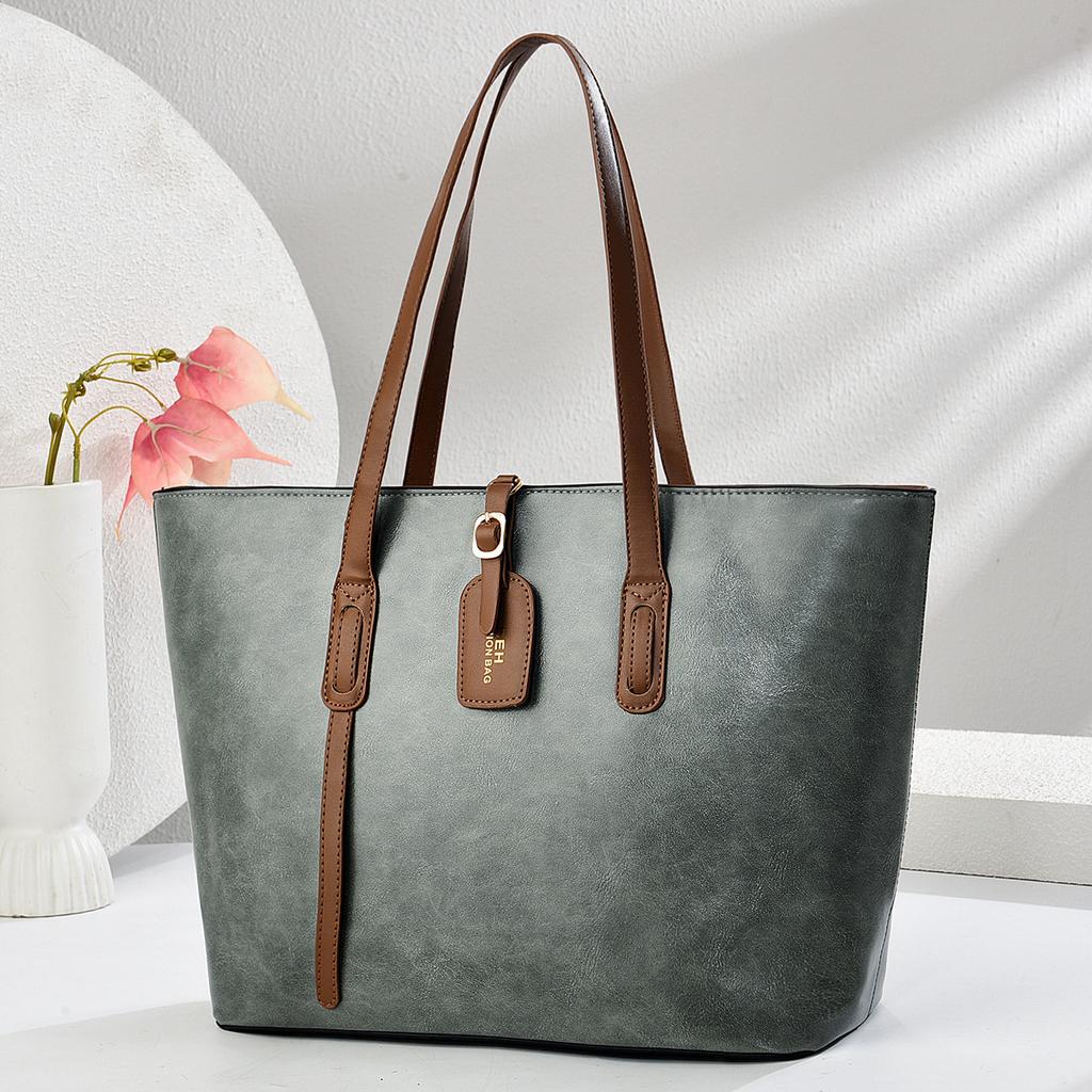 Damen Handtasche aus Kunstleder, Strukturierte Schulterhandtasche