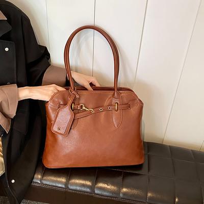 High Sense Medieval Large-Capacity Tote Bag Women'S Early Autumn New Simple And Versatile Commuter Handbag Tide