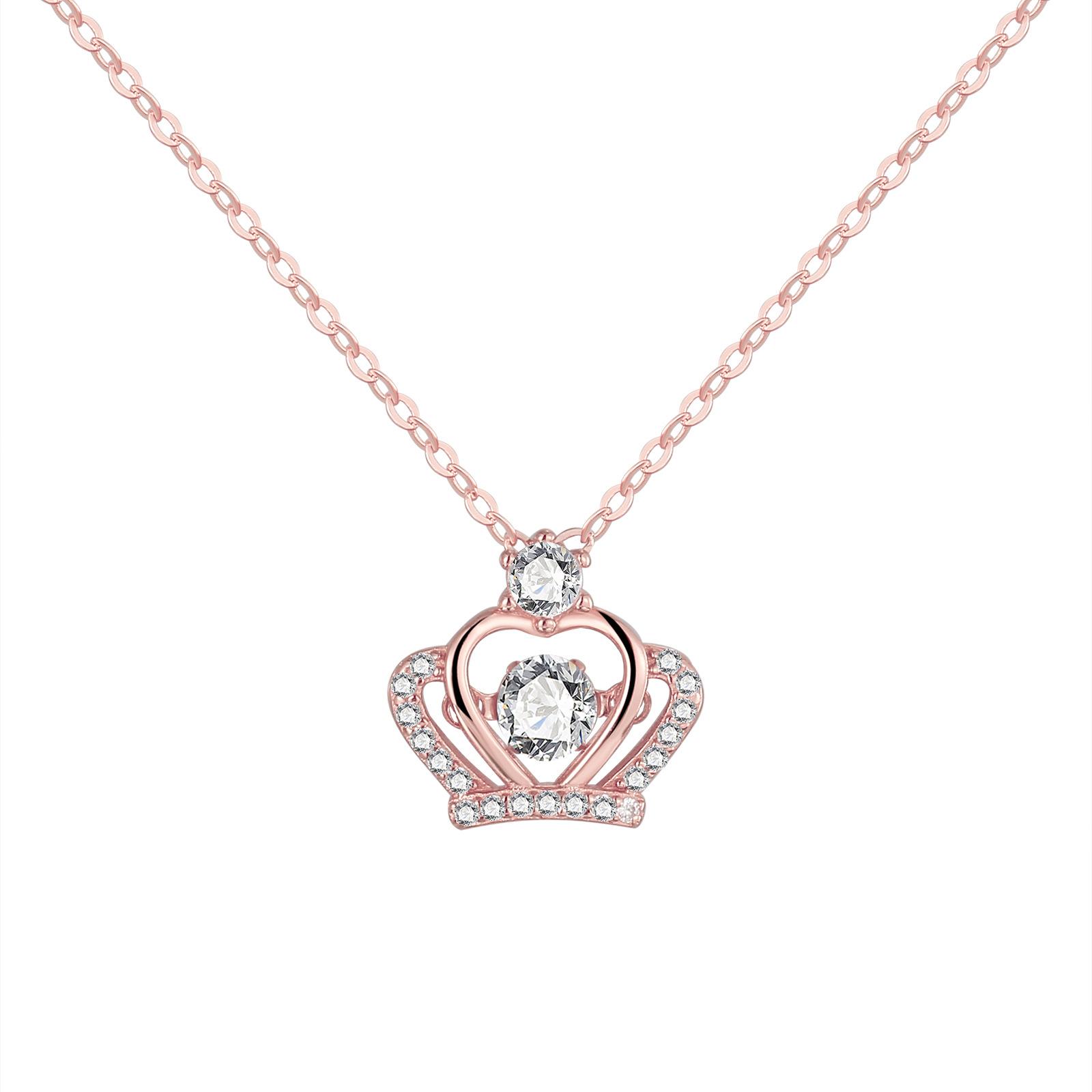 

925 серебряный умный маленький коронный кулон с бьющимся сердцем, ниша, универсальная цепочка для ключицы, ювелирные изделия для женщин 925 silver