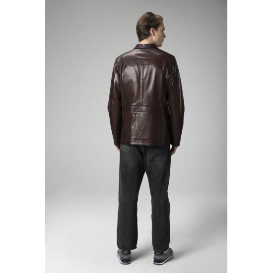 Mens Coat Comfortable Cut Vegetal Genuine Leather Men's Coat