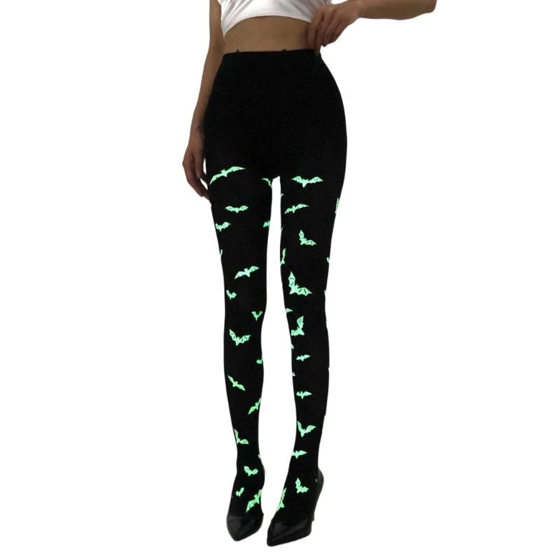 Fashion Glow In The Dark Hosiery With Elastic Waistband Halloween Pantyhose Perfect For Evening Event And Daily Use