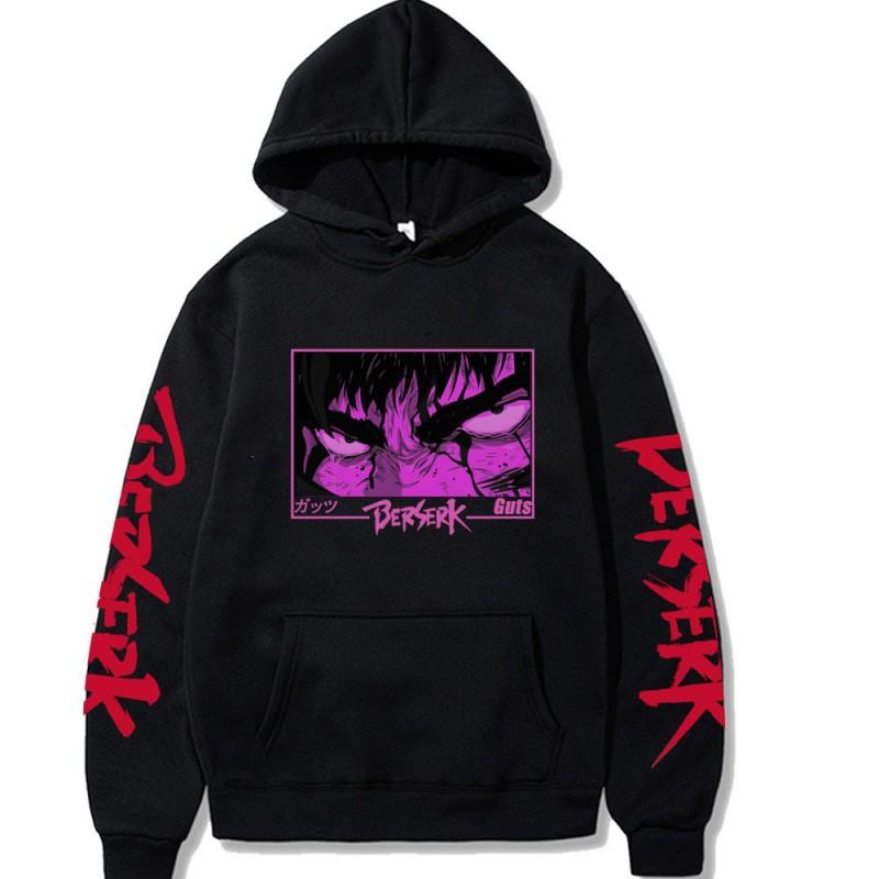 Berserk Anime Hoodie Oversized Loose Fit Graphic Print Sweatshirt Men Casual Streetwear