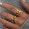 Elegant Swirl Designs 18K Gold Plated Stainless Steel Ring Jewelry For Women Accessory Finger Accessories