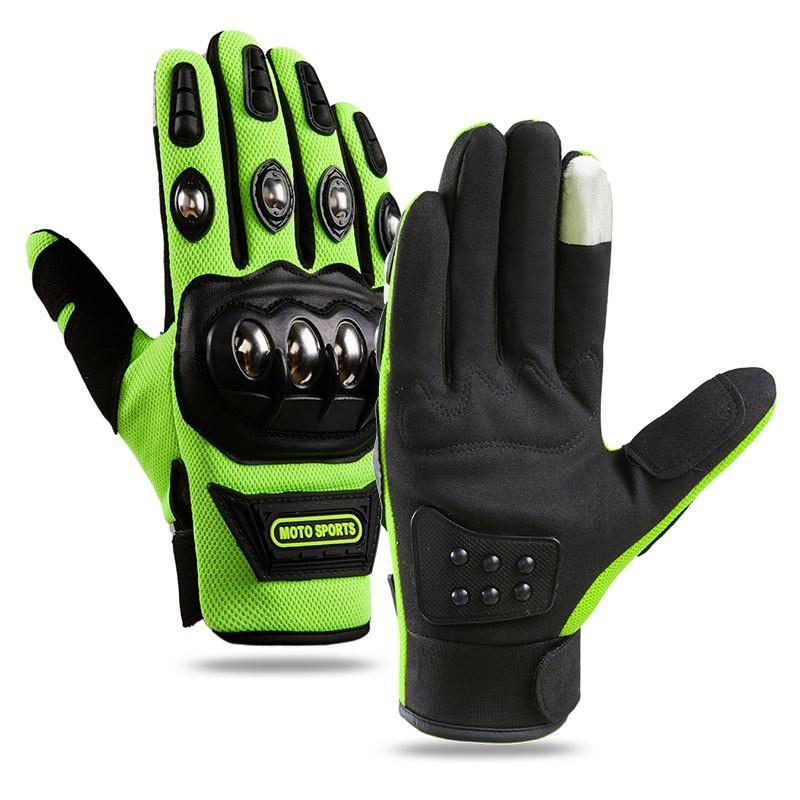 

Locomotive gloves men s fitness sports touch screen non-slip outdoor riding protection touch screen stainless steel shell full finger average size