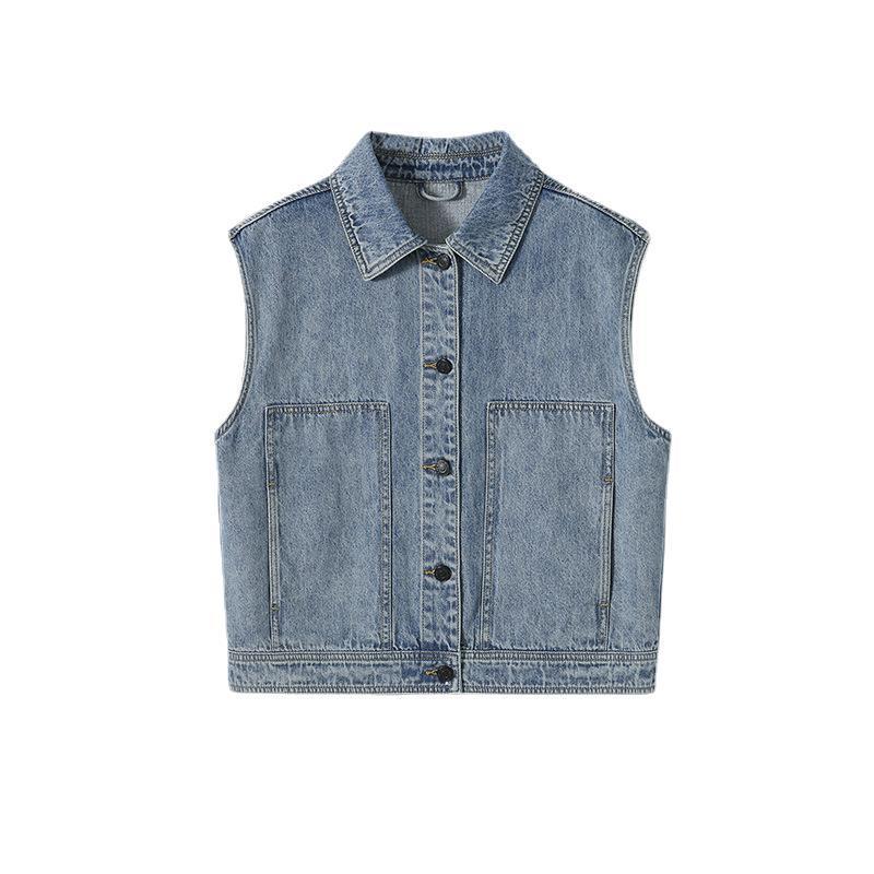 Stylish Women's Denim Biker Vest - Sleeveless, Versatile Summer Fashion