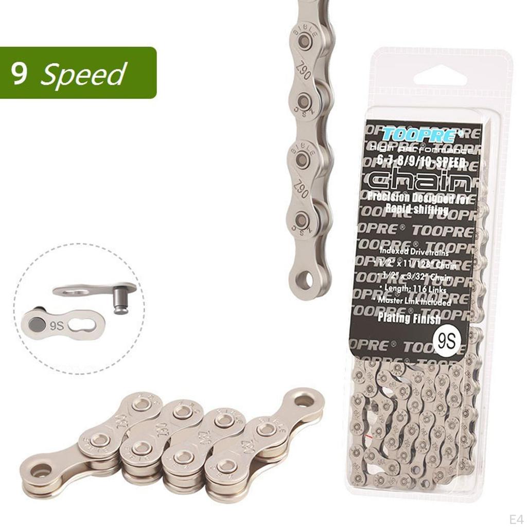 Carbon Steel 9 Single Bike Chain High Strength Road Mountain Folding Half Hollow Chains Replacement
