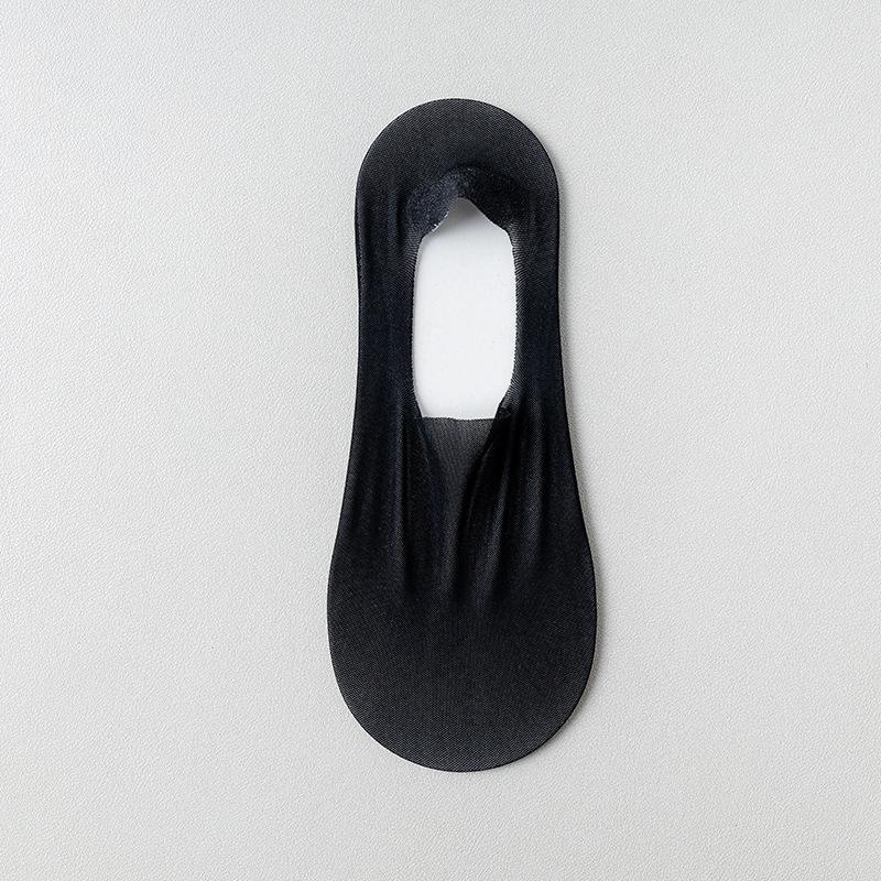 Women's Summer Thin Cotton Bottom Invisible Ice Silk Shallow Mouth Non Slip Non Drop Heel Socks