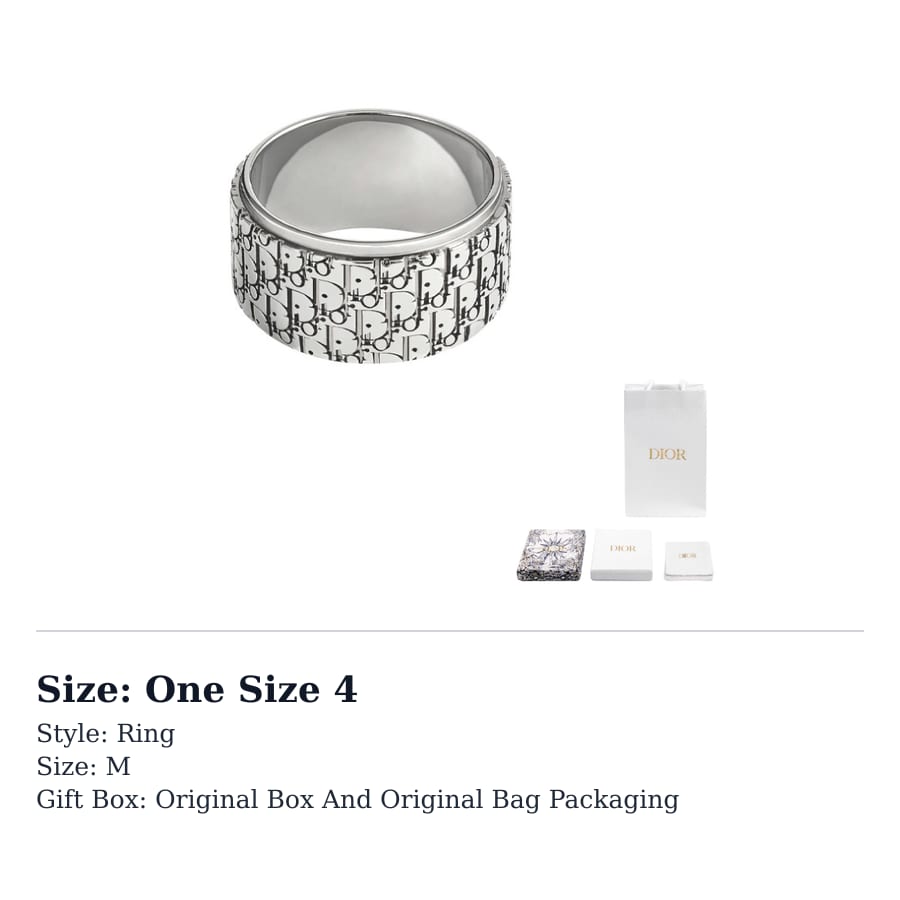 DIOR 925 Sterling Silver Rings Unisex Silver R0893HOMST-D990
