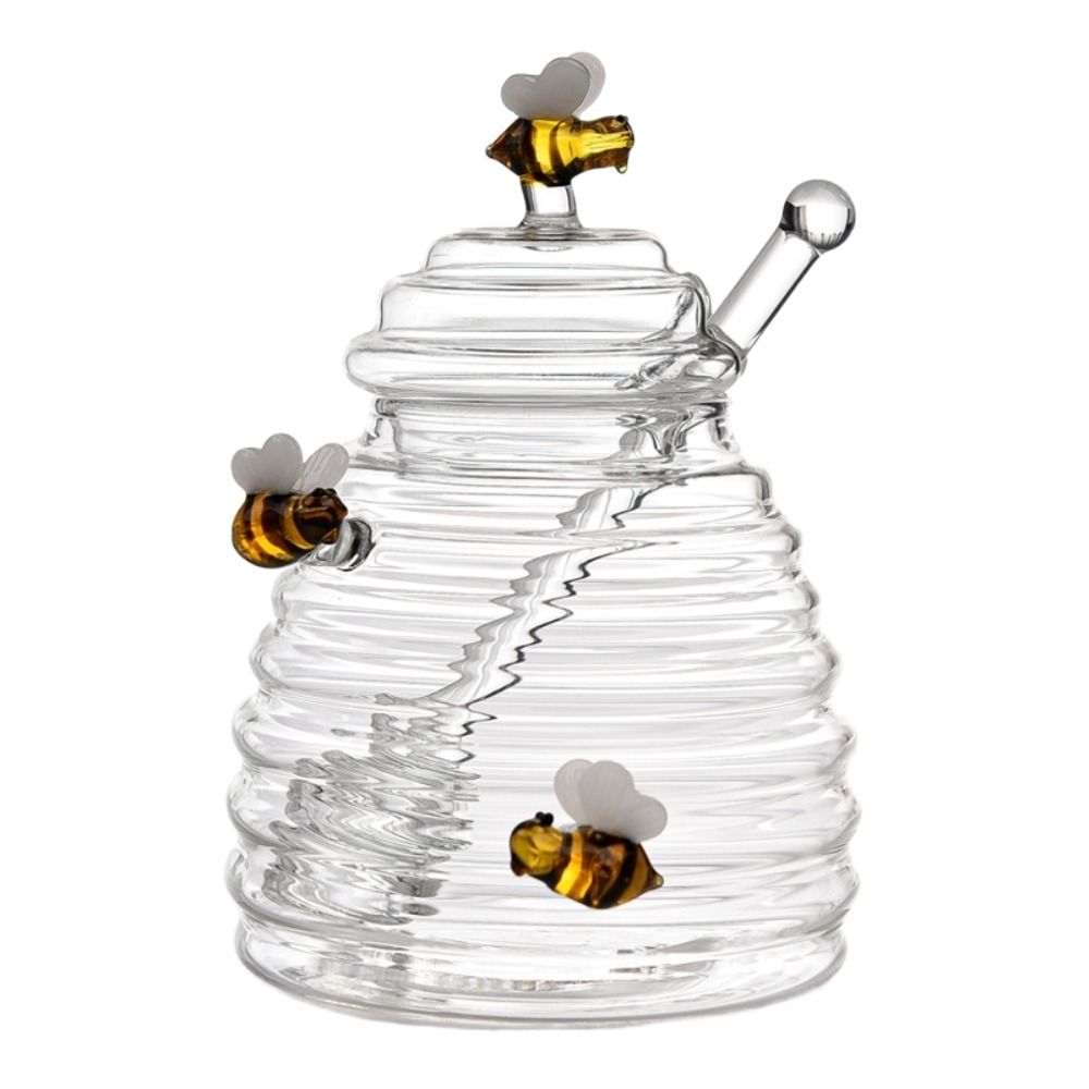 Transparent Bee Jar Tapered Jar Large Honey Bottle Food Storage Bottles Honeycomb Tank  Jam Jar