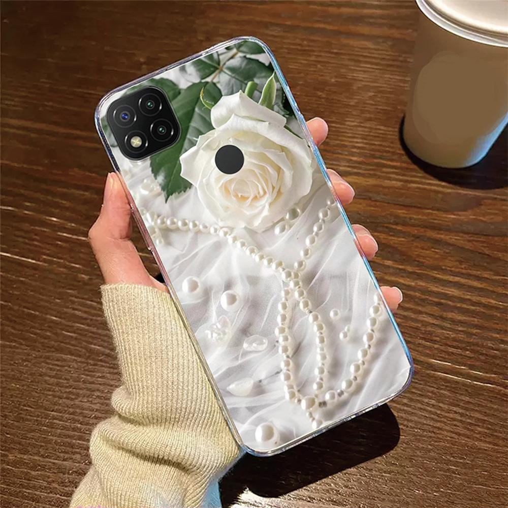 Transparent Clear For Xiaomi Redmi 9C 9 9A 9T 10A Cover Silicone Rose Flower Oil Painting Lavender Phone Case For Redmi9C NFC