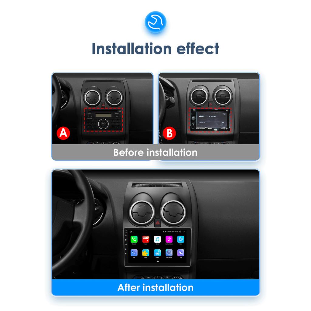 Hizpo 8G+128G AI Voice Car Radio Android Auto Multimedia for Nissan Qashqai J10 2006 2007 2008-2013 Carplay 4G NET 2Din GPS Autoradio