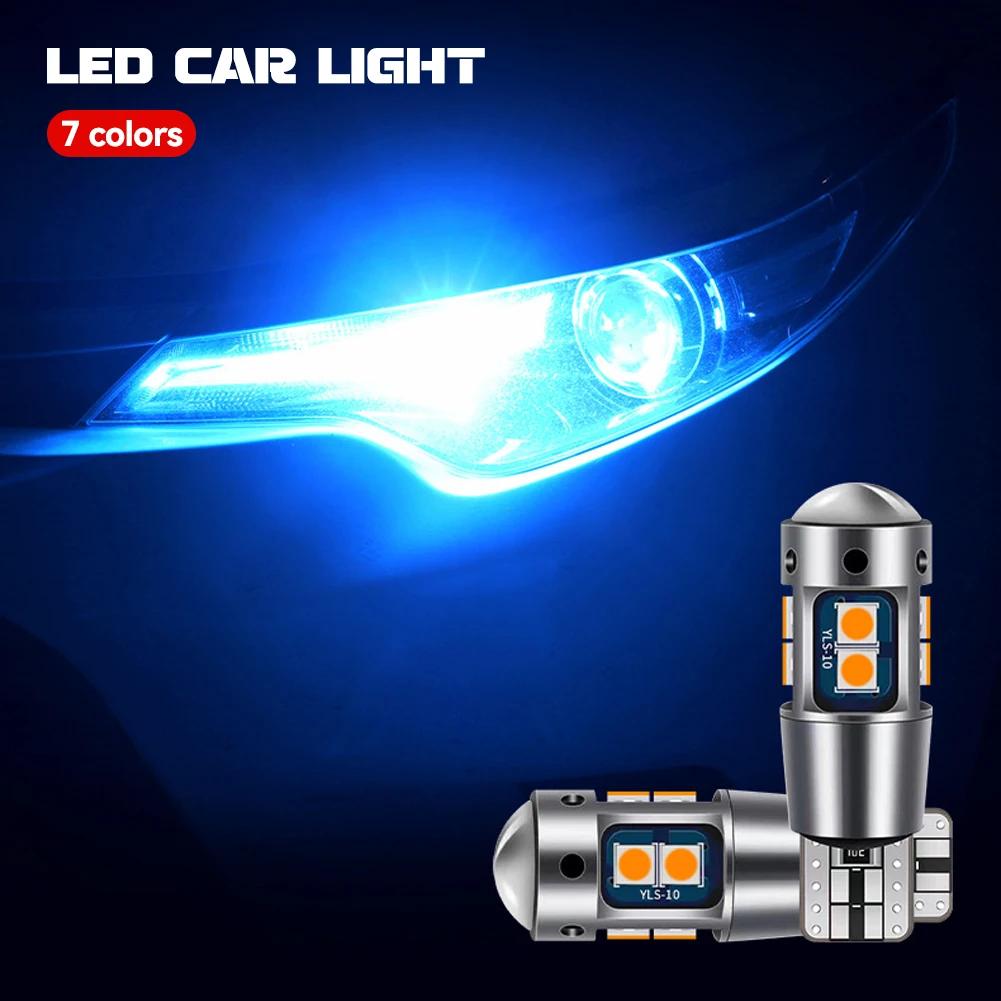 1/2X Super Bright T10 W5W LED Bulbs Canbus No Error 3030 10SMD Auto Wedge Light Turn Side Bulb Interior Reading Lamp White 6000K