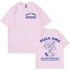 Fashion Personality T-Shirt Funny Pizza Time All Day Every Day Cartoon Retro