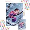 Themed Diamond Painting Kit Handmade diy5D Home Decor giftCheshire Cat Snowy Winter Scene