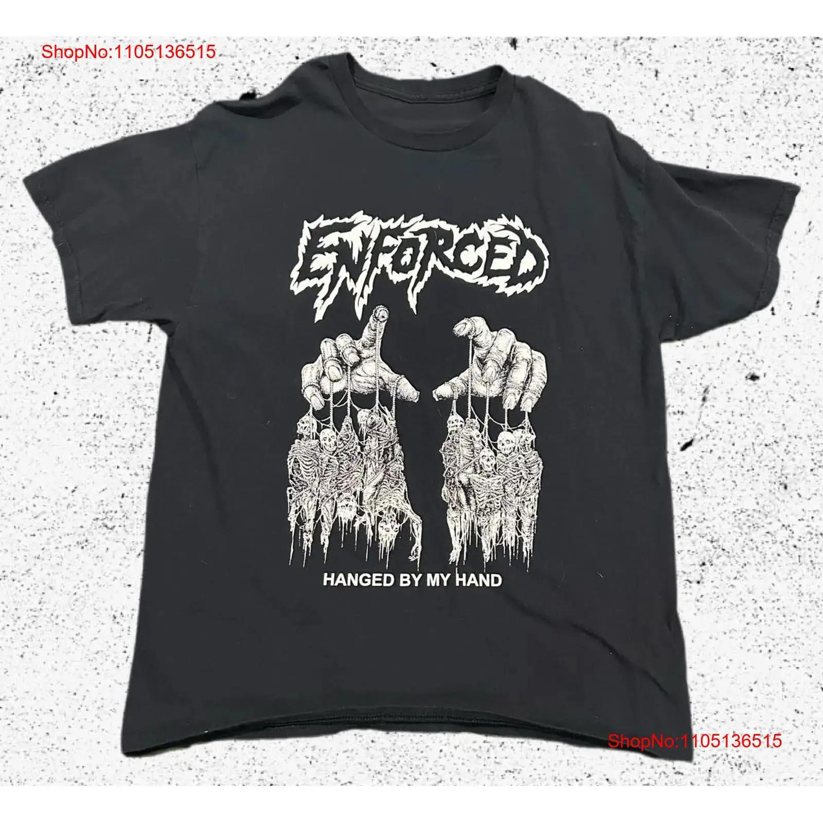 

Vtg Enforced Band Hanged By My Hand Cotton Black T Shirt For Men TU232 vintage Washed homme Unisex Stretched Versatile 5XL різнокольоровий