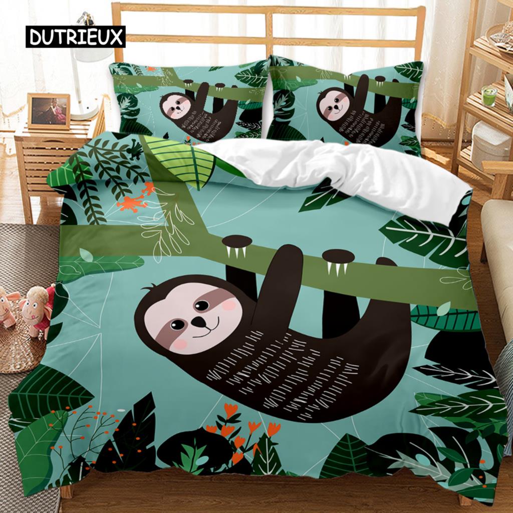 Lenoškový povlak na přikrývku Set Kreslený Vesmírný Lenoch Povlečení Lenoch Zvíře Přikrývka Povlak Dvojlůžko Queen King Size Polyesterová Přikrývka