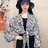 Luxury Jacquard Chiffon Shawl Leisure Half Sleeve Loose Top Trend Poncho Capes