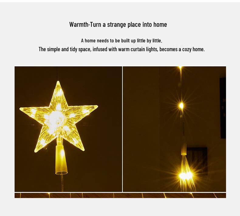 LED Star Waterfall Lights Outdoor Christmas Courtyard Decoration