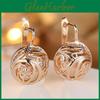 Boho Style Elegant Ball Hollow Dangle Earrings For Women Vintage Gold Color Clip Earrings Geometric Jewelry Fashion Accessories