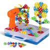 Educational Toys Building Blocks, 244 Pieces Electric Screwdriver DIY Building Toys for Boys and Girls, Educational Construction Building kit for