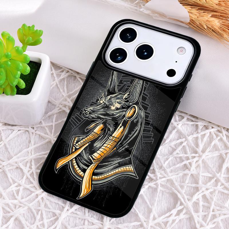 Anubis Egyptian God Phone Case for iPhone 17 Air 16 15 11 12 14 13 Pro Max Shockproof Cover