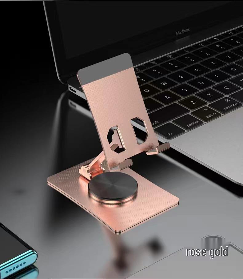 360° Aluminum Alloy Three-Axis Folding Stand for Mobile Phones and Tablets with Multi-Angle Adjustment