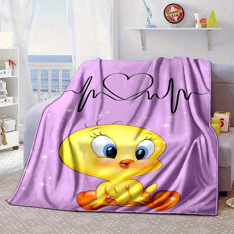 Yellow Bird Nightly Dreams Greeting Blanket Flannel Blanket for Bed, Sofa, Camping, Hiking, Picnic Essentials, Gift for Family Fan Gifts
