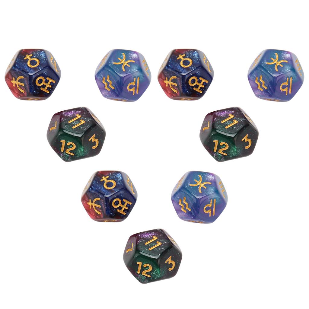 9PCS Polyhedral Dice Set Waterproof Plastic Lightweight Portable Table Gaming Dices for Travel