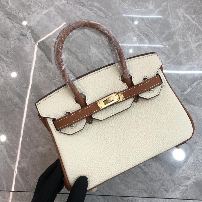 Neue erste Schicht Litschi-Muster Rindsleder Farbabstimmung und Farbkontrast, Handtasche aus echtem Leder, Europäische und Amerikanische Messenger-Damenhandtasche