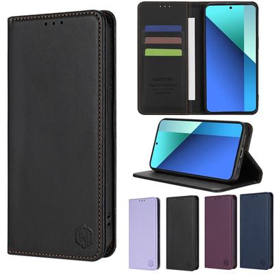 Funda Tipo Billetera con Ranura Magnética y Tapa de Cuero para Teléfono Samsung Galaxy S25 Ultra S24 FE S23 S22 S21 S20 S10 Plus A16 A35 A55
