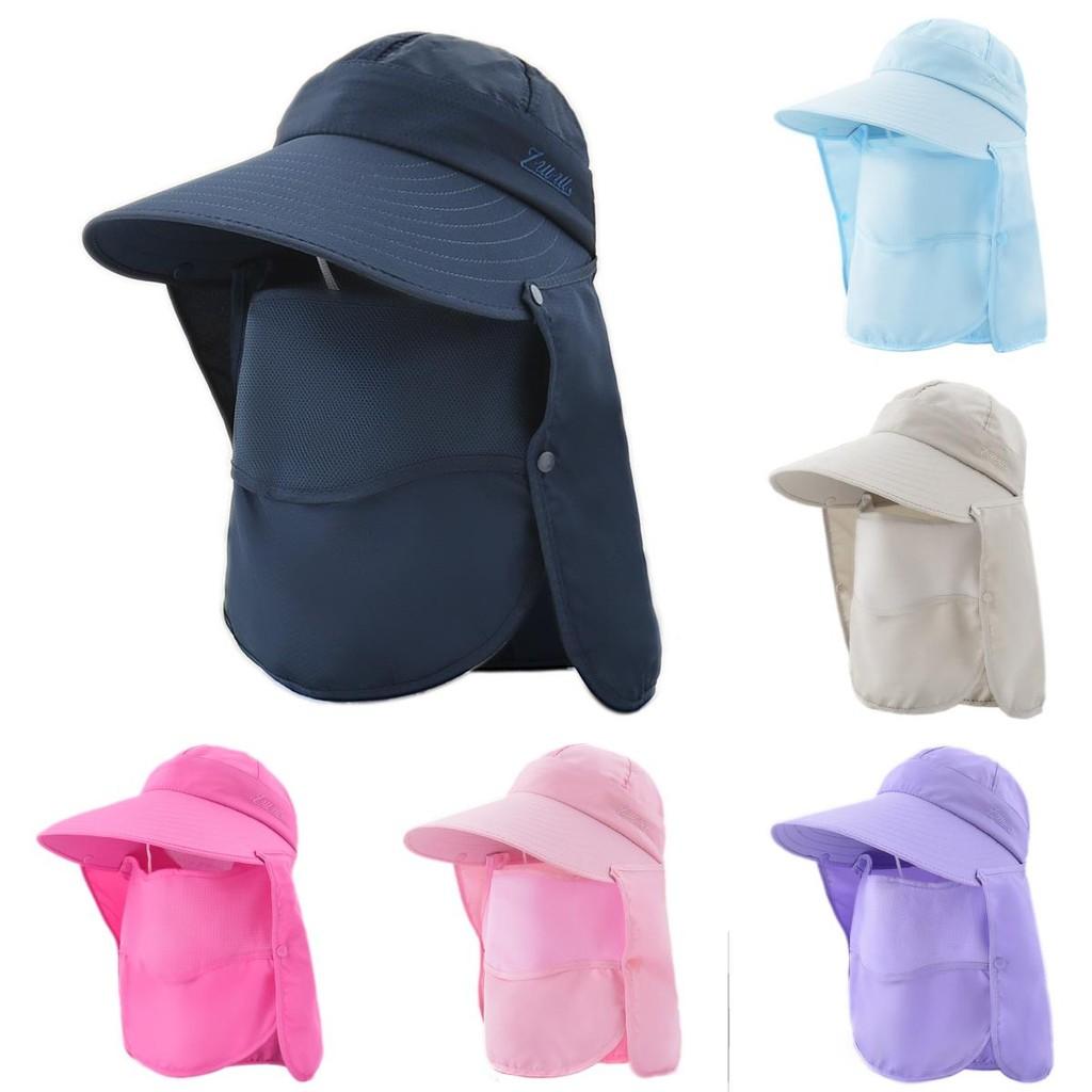 Sun Protection Hat For Women With Wide Brim Foldable Cotton Summer Outdoor Travel Sunshade Cap