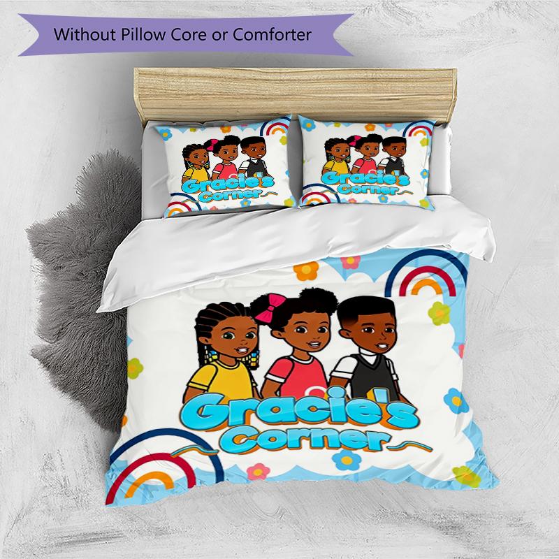 3pcs Gracie's Corner1 pattern bedding set duvet cover set includes duvet cover &pillowcases, perfect all season bedroom decoration & gift