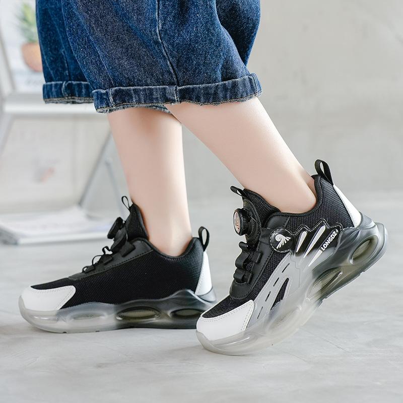 Boys' Shoes 2025 Spring and Summer New Mesh Breathable Non-slip Rotating Buckle Soft Sole Lightweight Small Shoes Tide