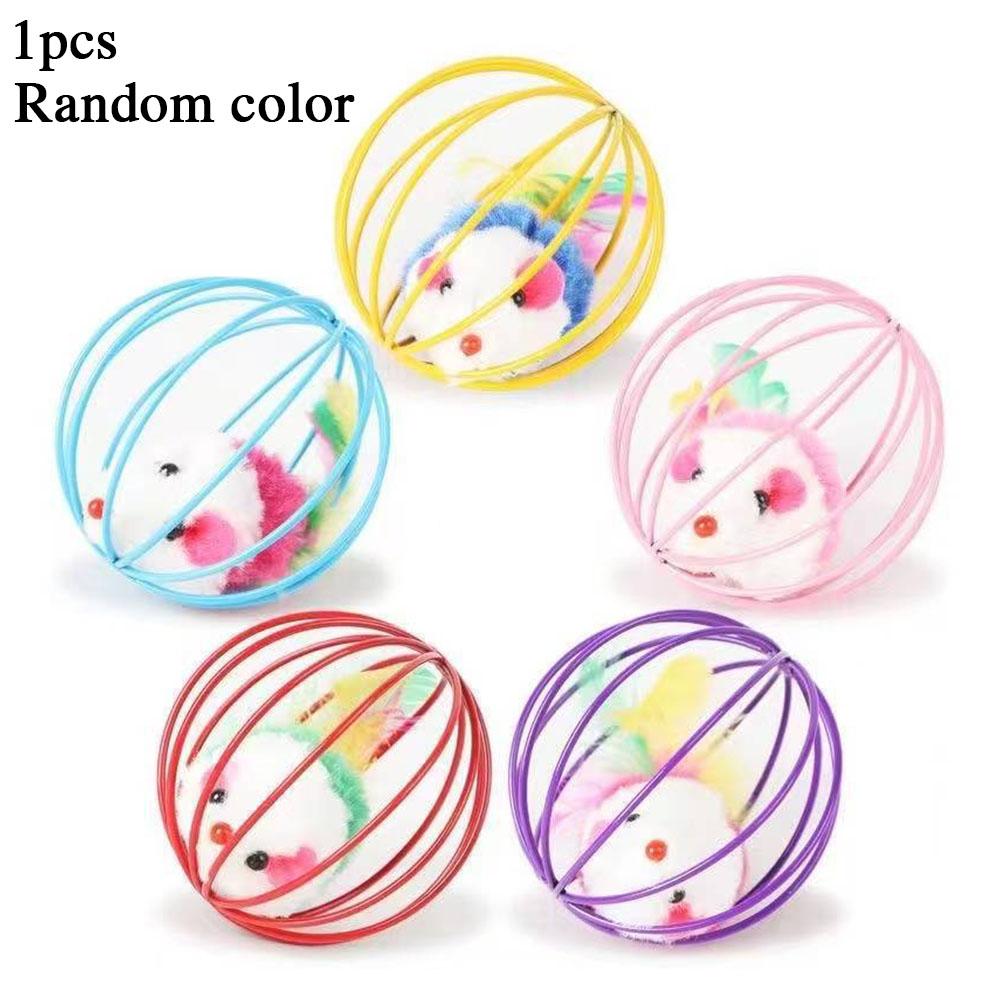 

PopularCat Toy Balls Funny Stretchable Kitten Springs Toys Interactive Caged Rats Rolling Cat Balls Random Color Cat Accessories