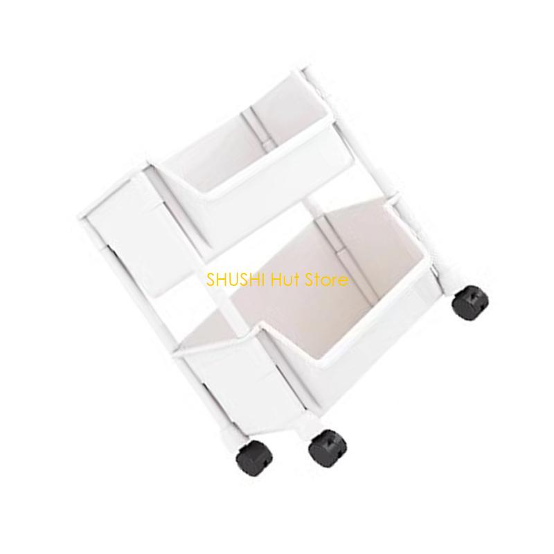Multi Purpose Narrow Slit Bookcase Multi Layer Utility Cart with Lockable D57B