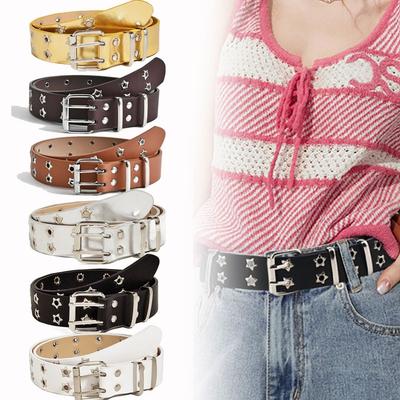 Fashion Star Eyelet Rivet Belts Hip Hop Punk Rock Style Gothic Leather Belt Waist Band