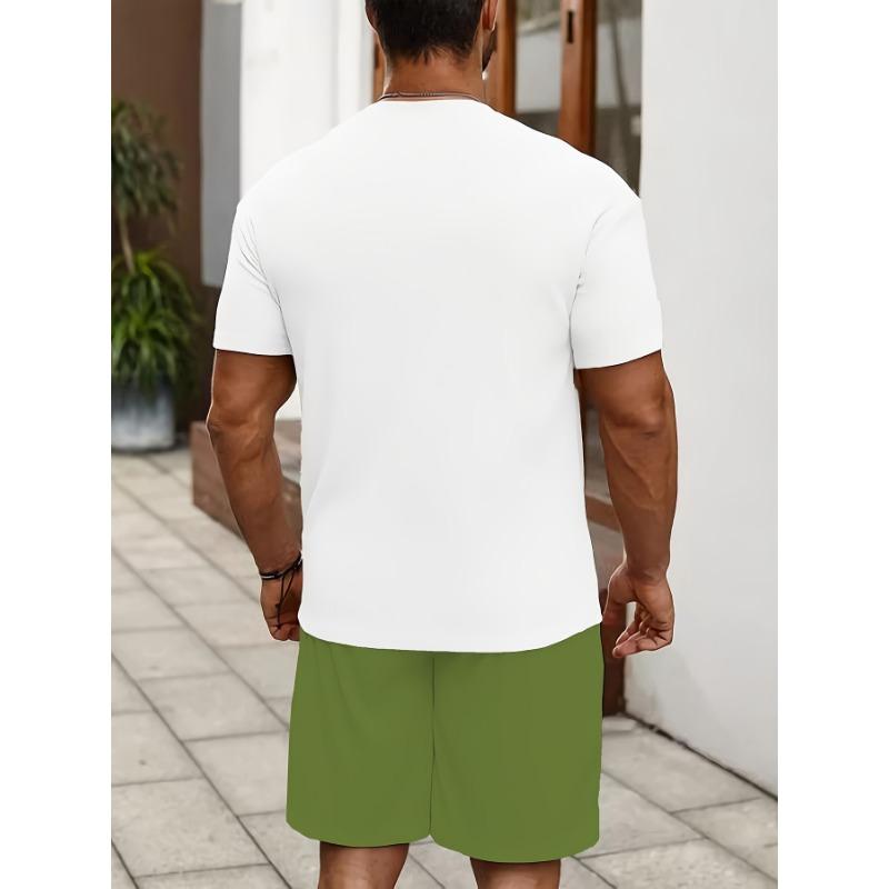 Coconut Tree Summer Beach, din două piese, europeni și americani, tricou pentru bărbați, costum cu imprimeu, pantaloni scurți cu mâneci scurte, costum cu imprimare 3D