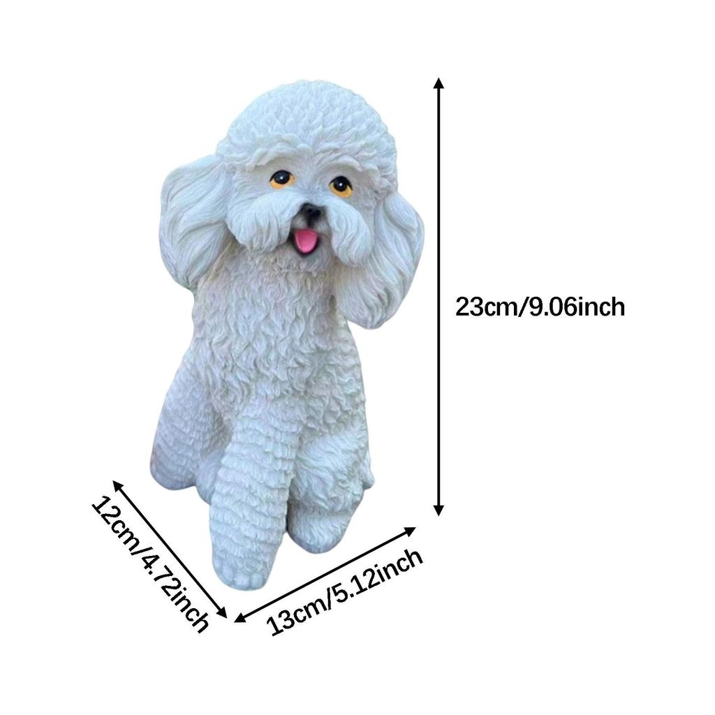 Garden Dog Statue 12x13x23cm Cute Animal Sculpture for Balcony Office Porch