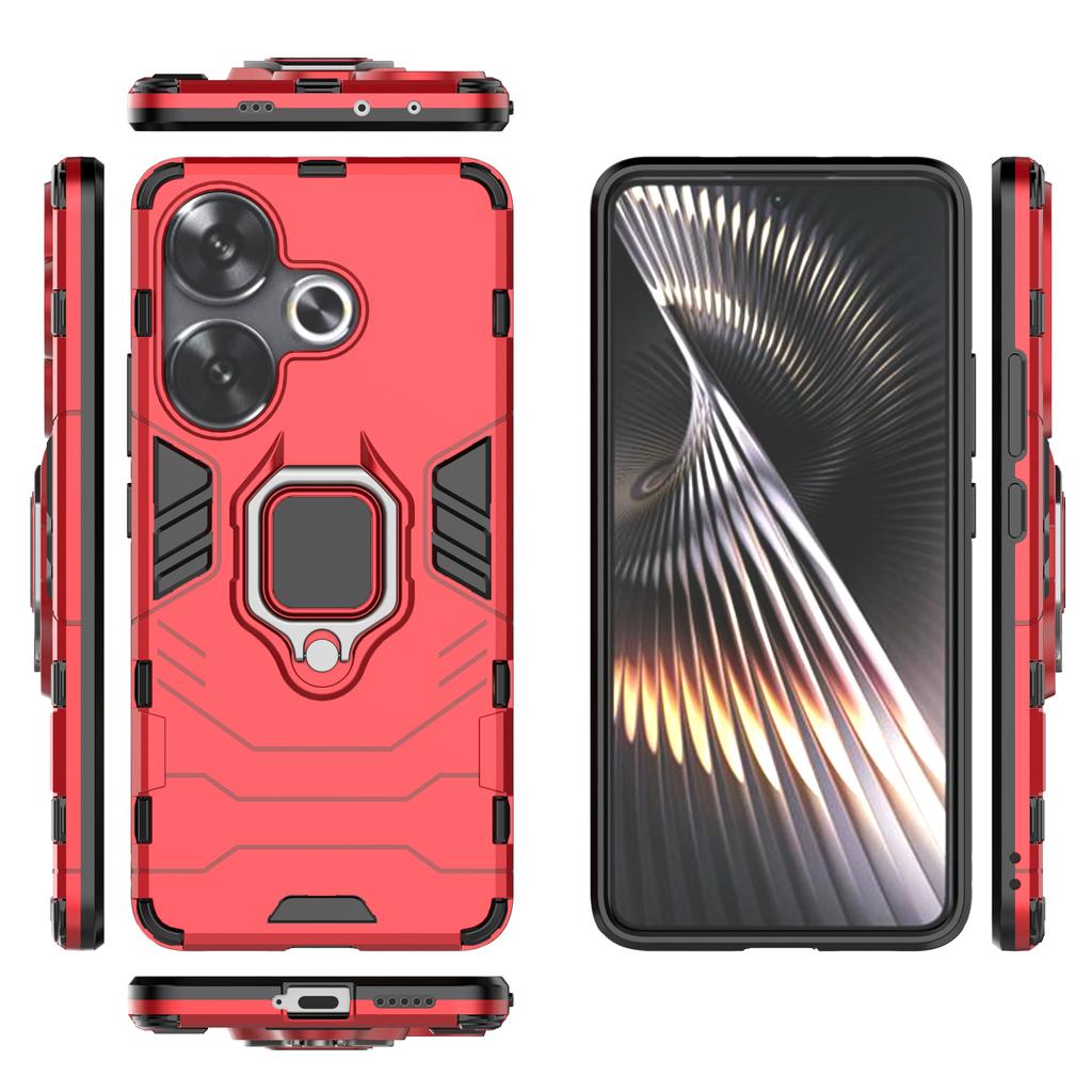 For Xiaomi Redmi Turbo 3 5G/Poco F6 5G Case Ring Holder Kickstand PC+TPU Phone Cover