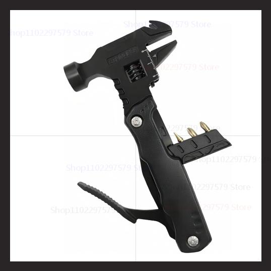 

Multifunctional Wrench Hammer Knife Pliers Survival Tool for Camping Hiking Outdoor Emergency Labor Saving Stainless Steel Tool чёрный