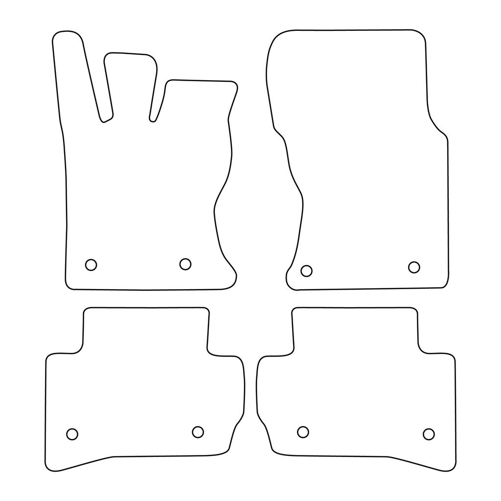 [Blm]Ja010 Blue - Set Of Velour Floor Mats To Fit Jaguar F-Pace 2016- - Blue Trim