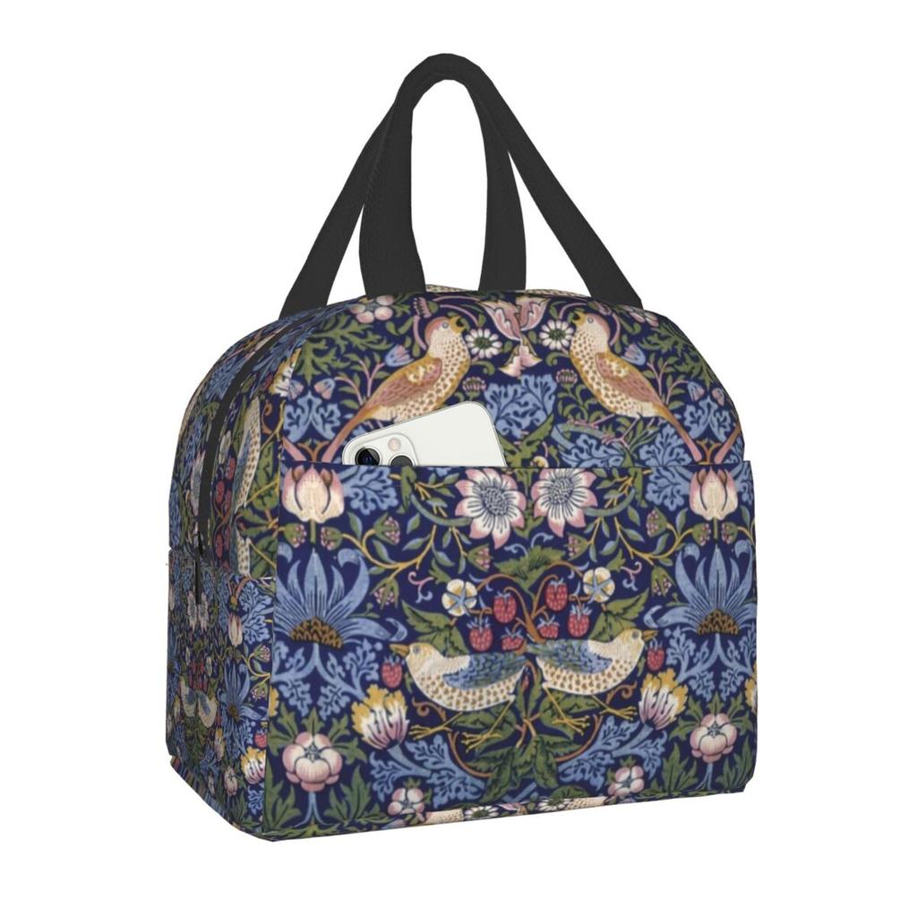 William Morris Compton Floral Pattern Lunch Box for Women Multifunction Cooler Thermal Food Insulated Lunch Bag Office Work