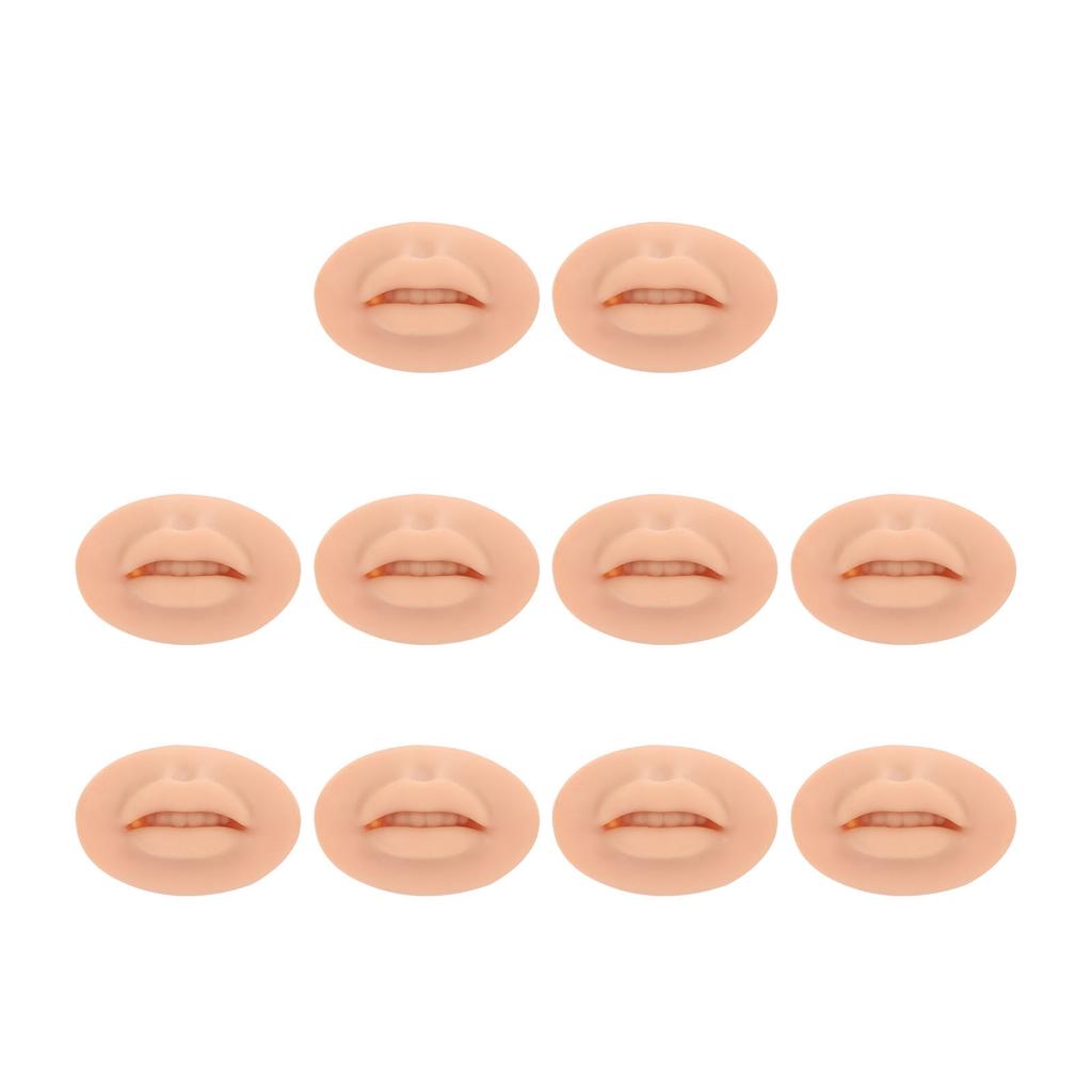 10PCS Practice Lips Open Mouth Silicone 3D Fake Lips for Teaching Training