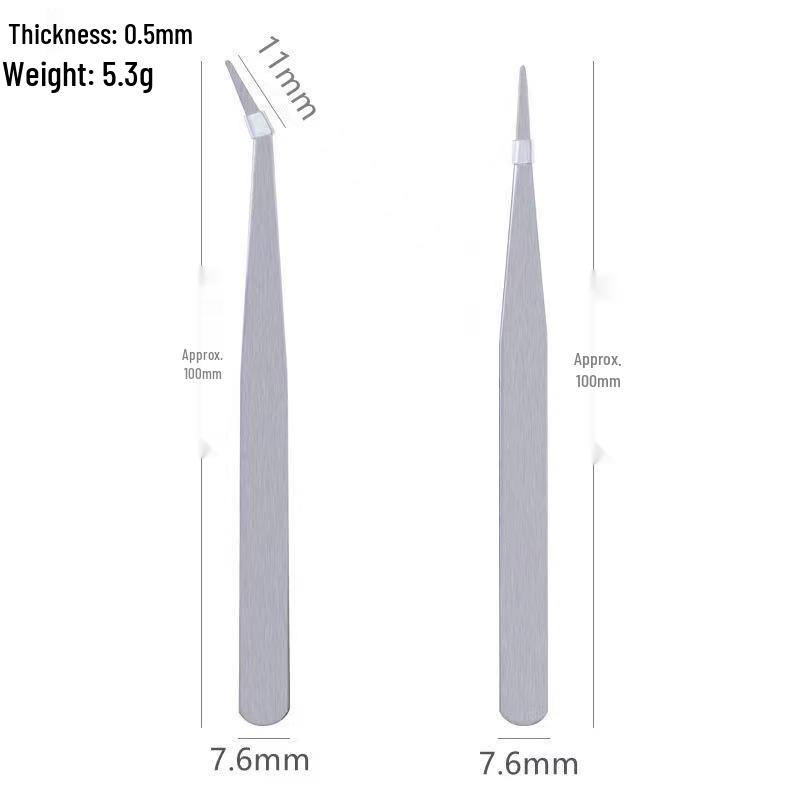 Stainless Steel Curved Tip Tweezers for Feather Plucking, Acne, and Eyelash Extension.