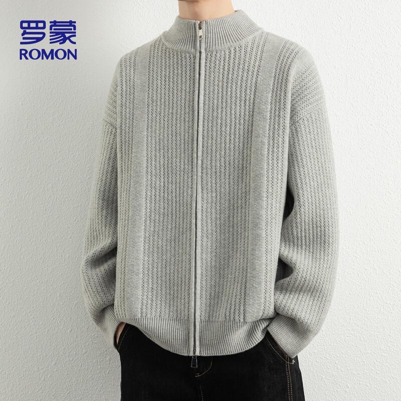 ROMON Men's Stand-up Collar Knitted Cardigan Sweater Model 7029