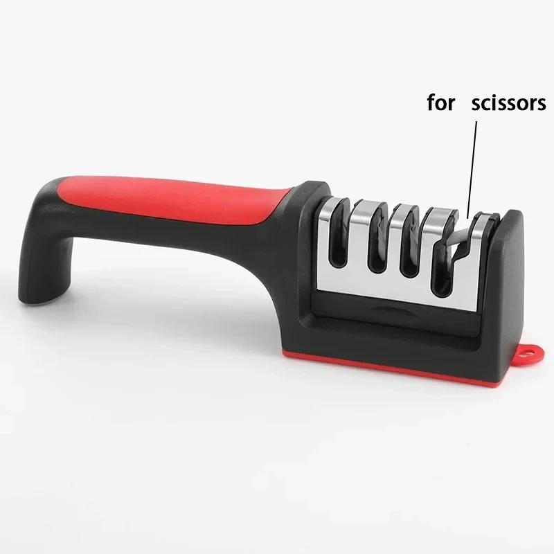 

Точилка ручная многофункциональная 3/4 ступени тип быстрая заточка инструмент с нескользящим кухонным ножом аксессуары гаджет 21.5x5.6x5cm