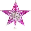 Multicolor 3D Hollowed-Out Star Christmas Tree Topper - Plastic Ornament