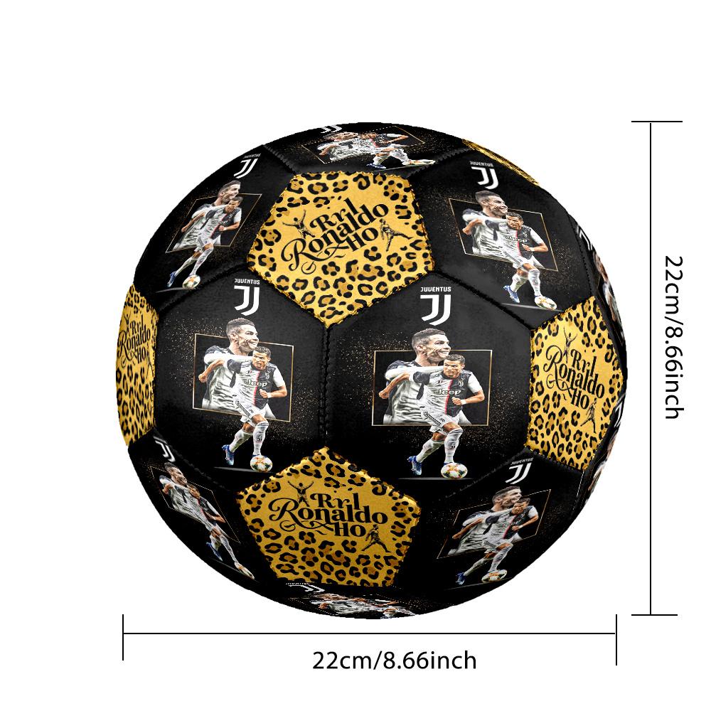 Ronaldo's Golden Legacy Size 5 Soccer Ball Machine Sewn Indoor/Outdoor Training and Matches Unique Gift for Soccer Lovers