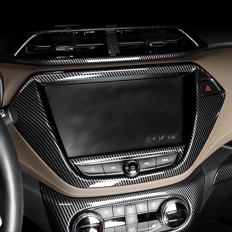 For Chevrolet Trailblazer Carbon Fiber ABS 8inch Screen Navigation Center Control Panel Cover Trim