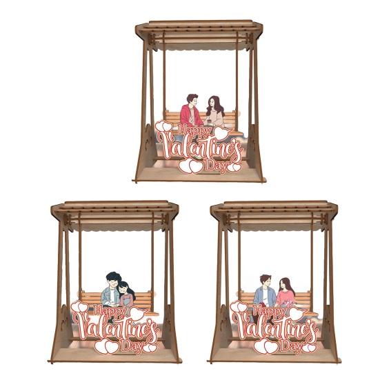 Swing Chair Couple Ornament Farmhouse Rustic Handmade Couple Table Sign Valentine's Day Anniversary Home Office Desktop Decoration